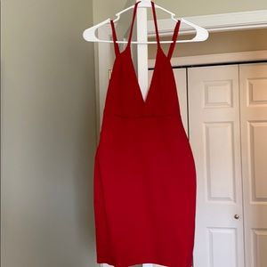 Red mini dress